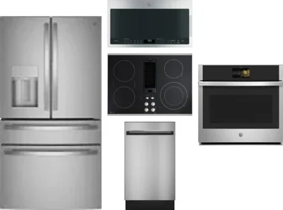 5 Piece Package Includes Refrigerator, Cooktop, Wall Oven, Microwave And Dishwasher